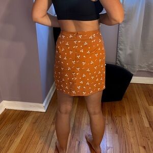Aeropostale Orange Floral Mini Skirt
